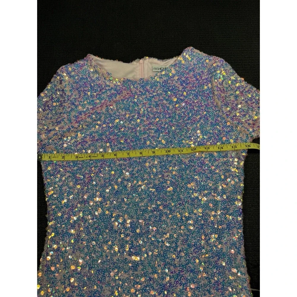 New‎ Fashion Nova Sheri Sequin Pink Mini Dress Size XL